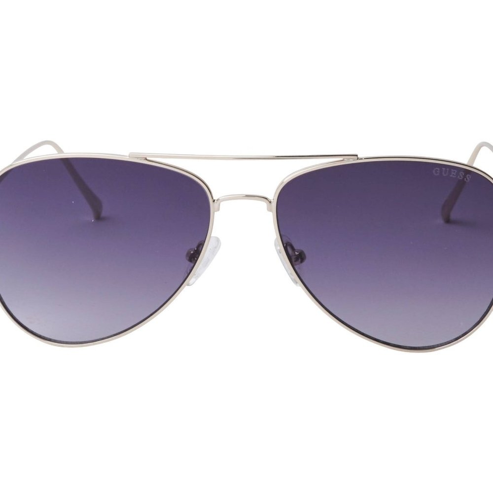 Guess Shiny Silver Aviator Glasses (NWT) - Picture 2 of 6